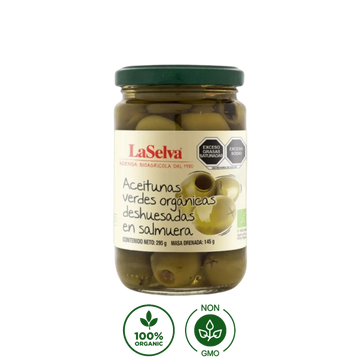 Aceitunas Verdes Sin Hueso Orgánicas LaSelva 310g
