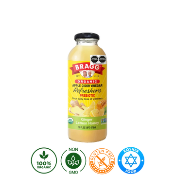 Bebida De Vinagre De Sidra De Manzana Con Jengibre, Limón Y Miel Bragg Orgánico 473ml