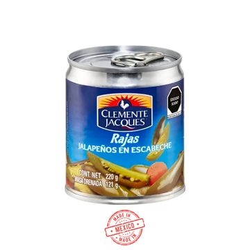 Jalapeños en Rajas Clemente Jacques 220g