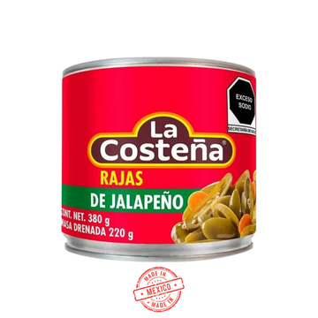 Jalapeños en Rajas en Escabache La Costeña 380g