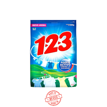 Detergente en Polvo Fresca Blancura 1-2-3 800g