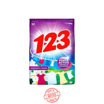 Detergente en Polvo Suavizante 1-2-3 800g