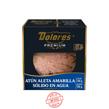 Lomo Solido Atun Aleta Amarillo Premium Dolores 140g