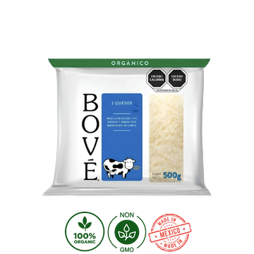 Mezcla de Quesos Orgánicos Manchego y Oaxaca Bové 500g