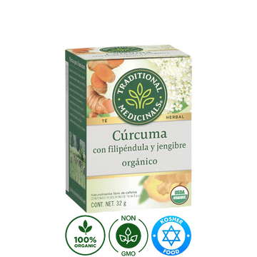 Té Orgánico de Cúrcuma, Filipéndula y Jengibre Traditional Medicinals 32g
