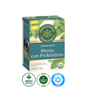 Té Organico Menta Con Probioticos Traditional Medicinals 24g