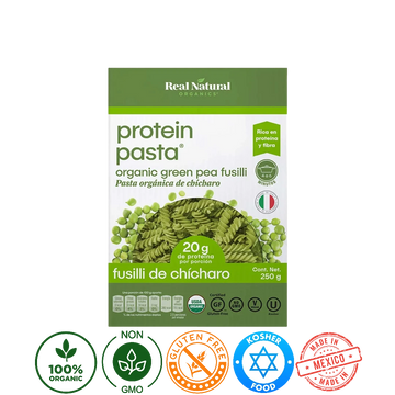 Pasta Fusilli Orgánica Chícharo Verde Real Natural Organics 250g