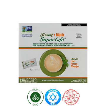 Stevia + Fruta Del Monje Super Life 150 Sobres