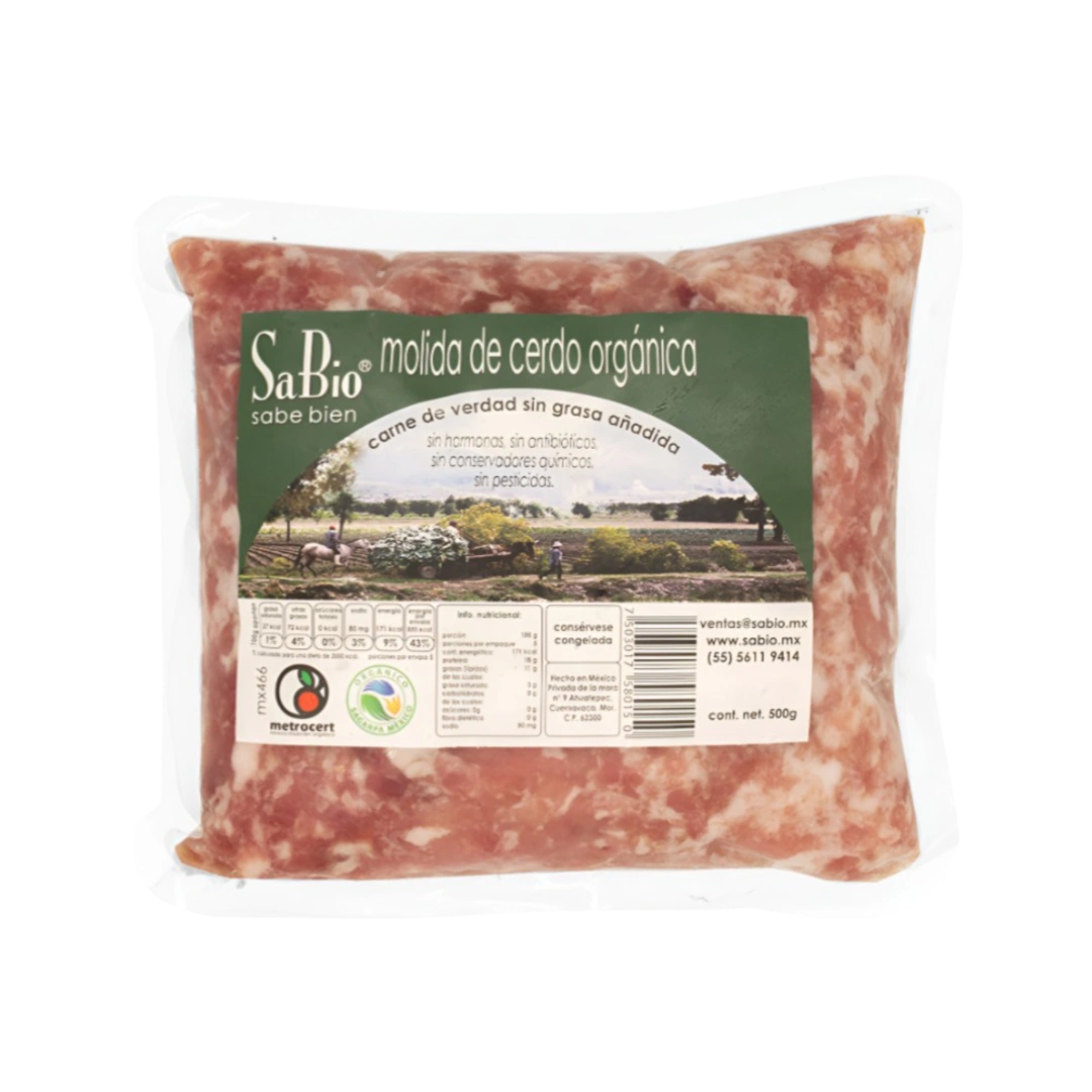 Carne Molida de Cerdo Orgánica SaBio 500g