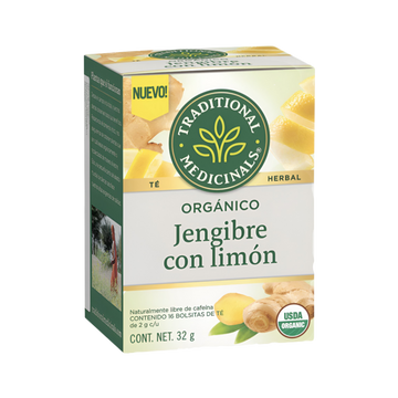 Té Orgánico de Jengibre con Limón Traditional Medicinals 32g