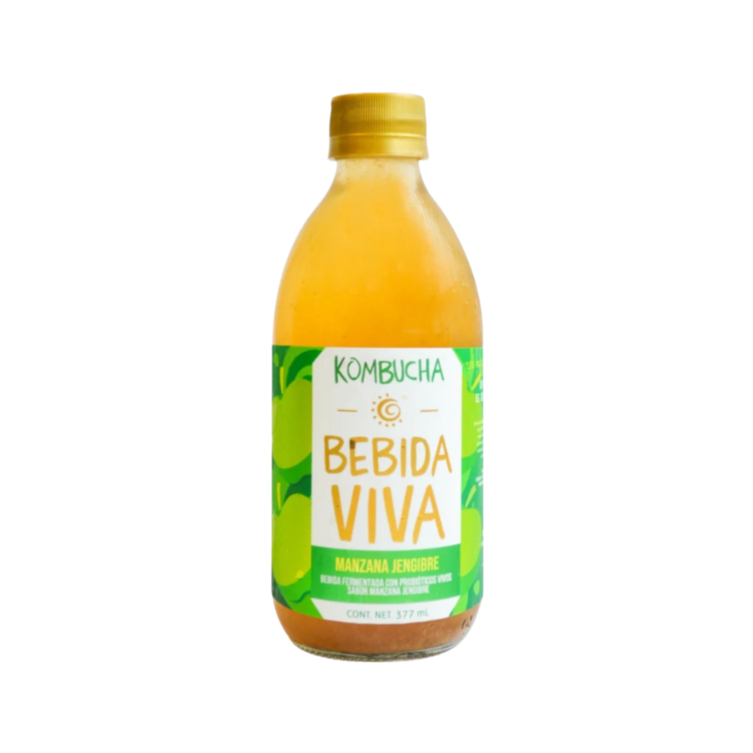 Kombucha Manzana Jengibre Bebida Viva 377ml