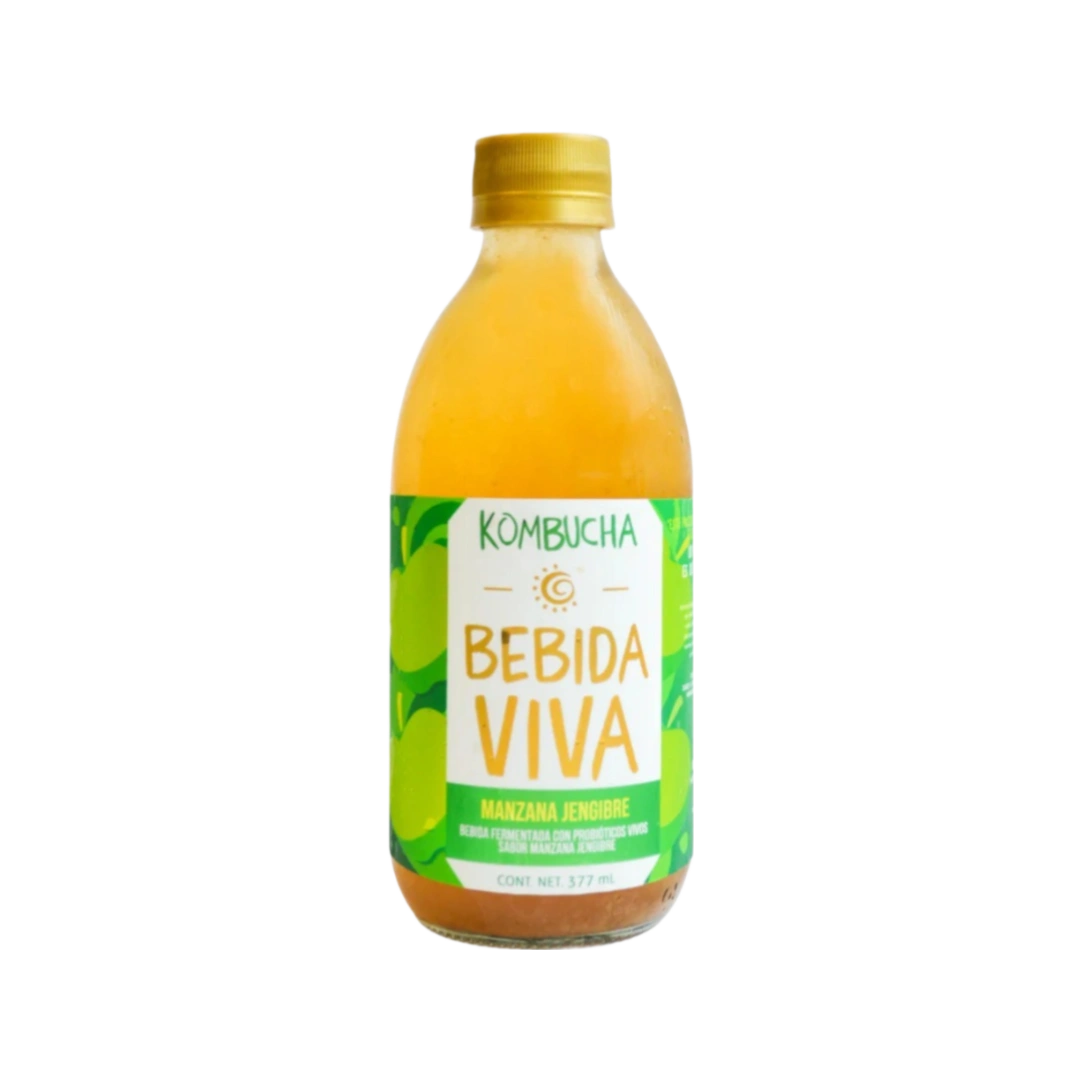 Kombucha Manzana Jengibre Bebida Viva 377ml