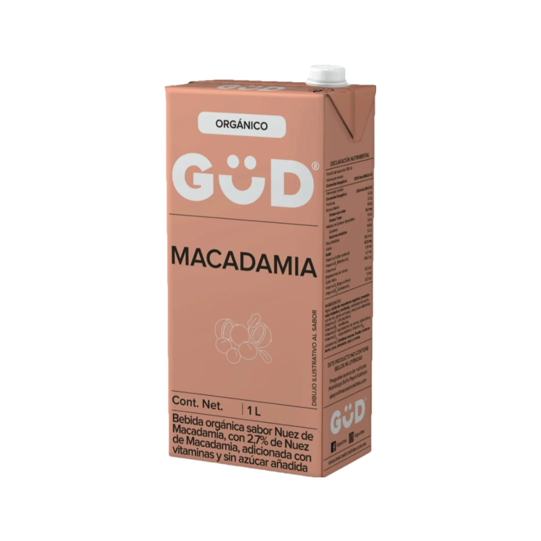 Bebida Macadamia Sin Azúcar Orgánica GUD 1L