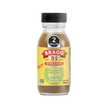 Shot Orgánico de Vinagre de Manzana con Jengibre y Cúrcuma Bragg 59ml