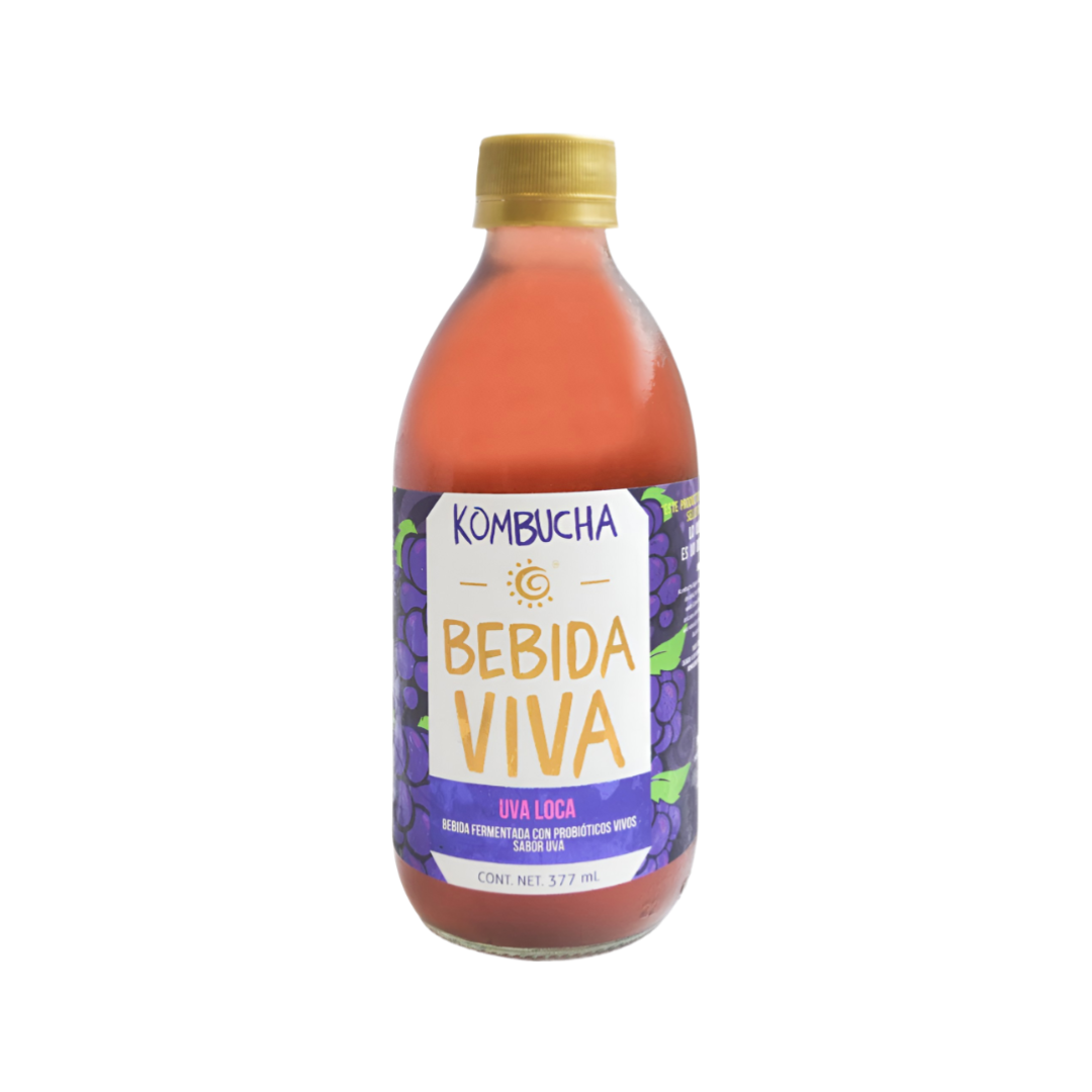 Kombucha Uva Loca Bebida Viva 377ml