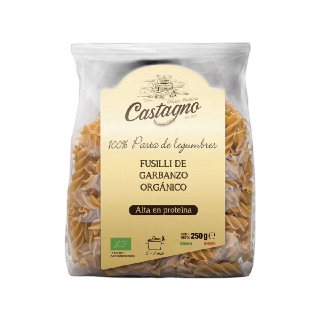 Pasta De Garbanzo Fusilli Orgánico Castagno 250g