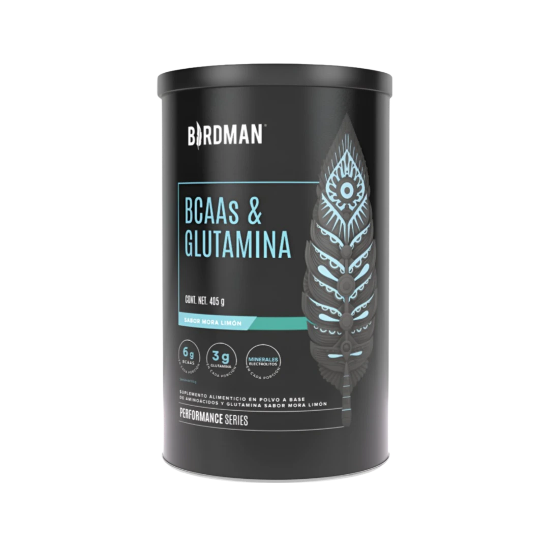 BCAAS y Glutamina Mora Limon Birdman 405gr