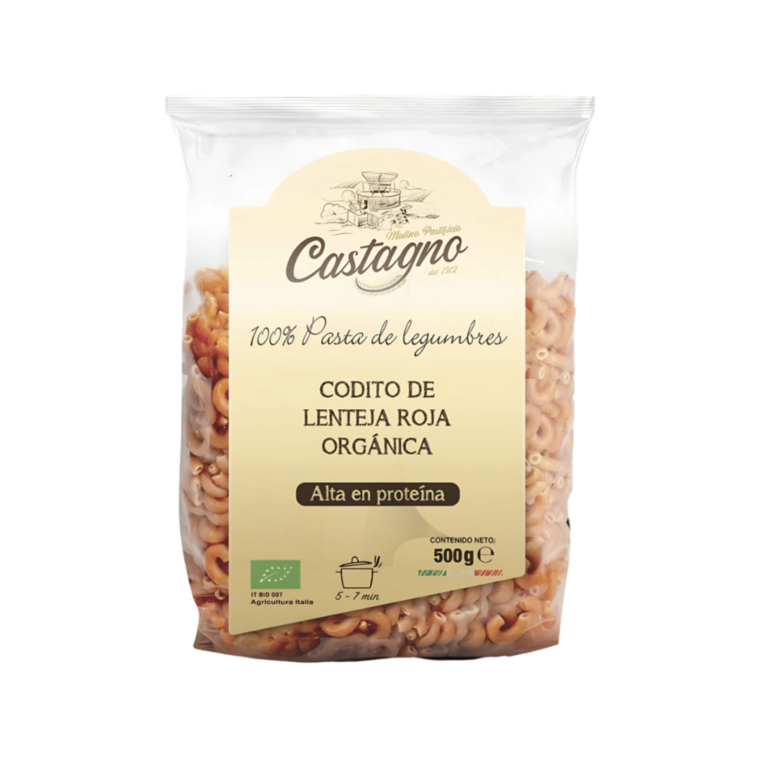 Codito De Lenteja Roja Orgánica Castagno 250g