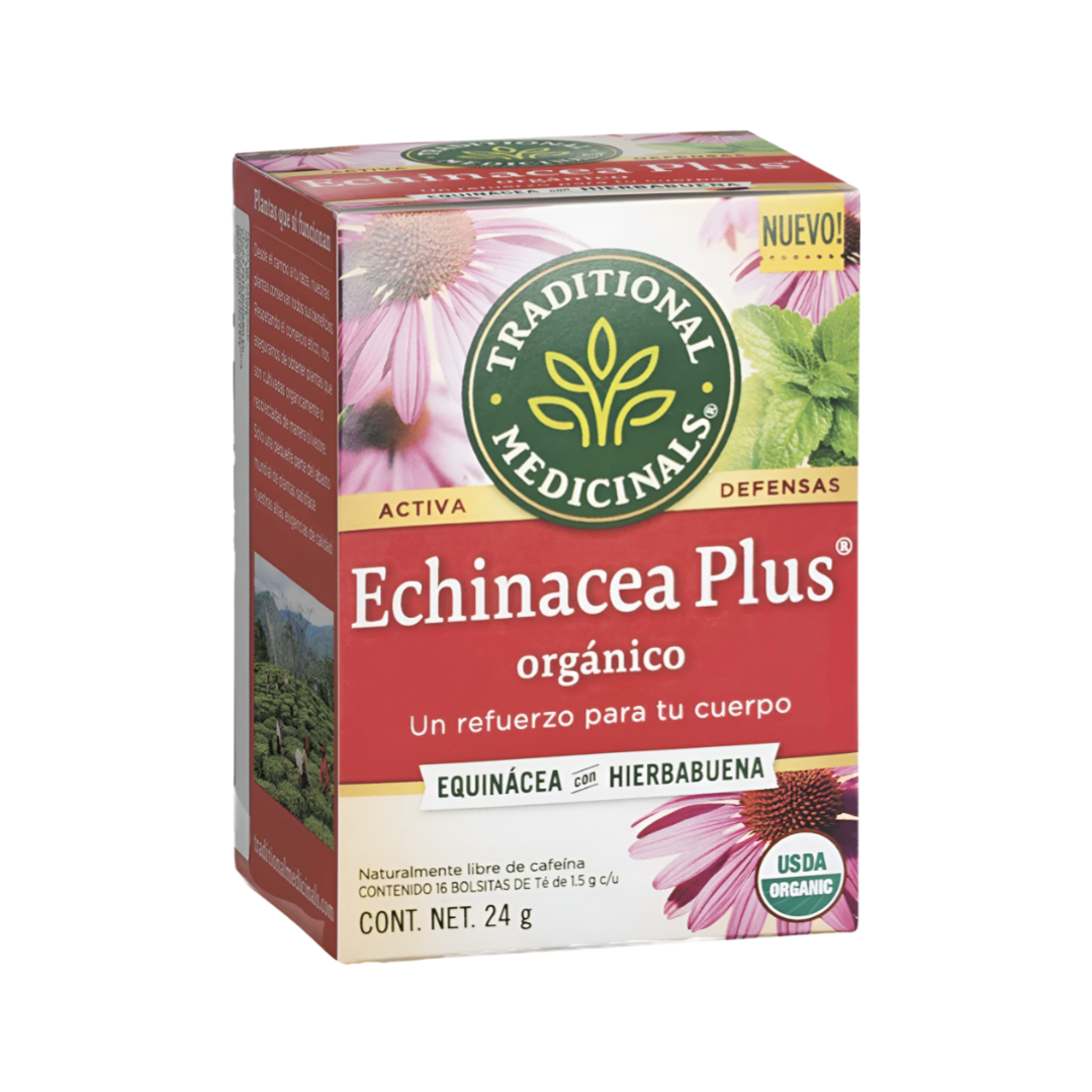 Té Orgánico de Echinacea Plus y Hierbabuena Traditional Medicinals 24g