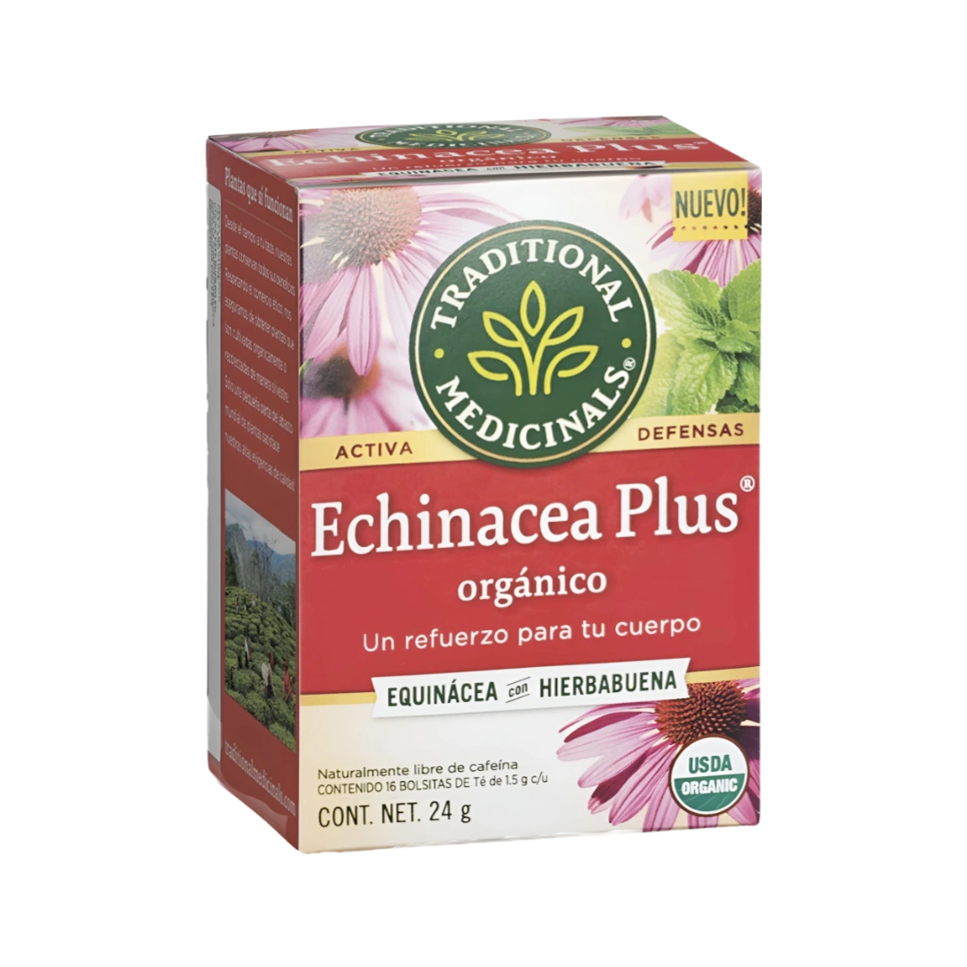 Té Orgánico de Echinacea Plus y Hierbabuena Traditional Medicinals 24g