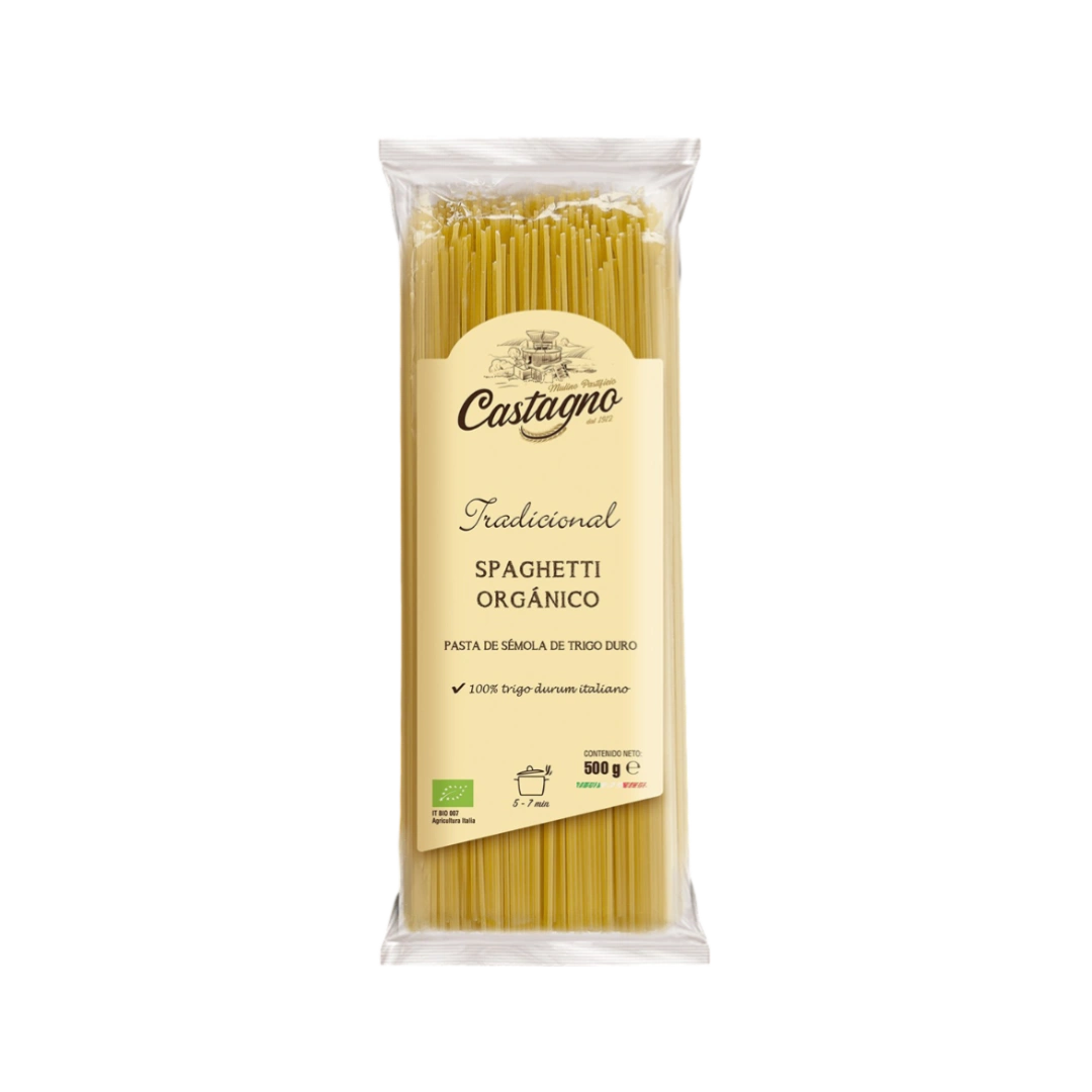 Pasta De Trigo Duro Spaghetti Orgánico Castagno 500g