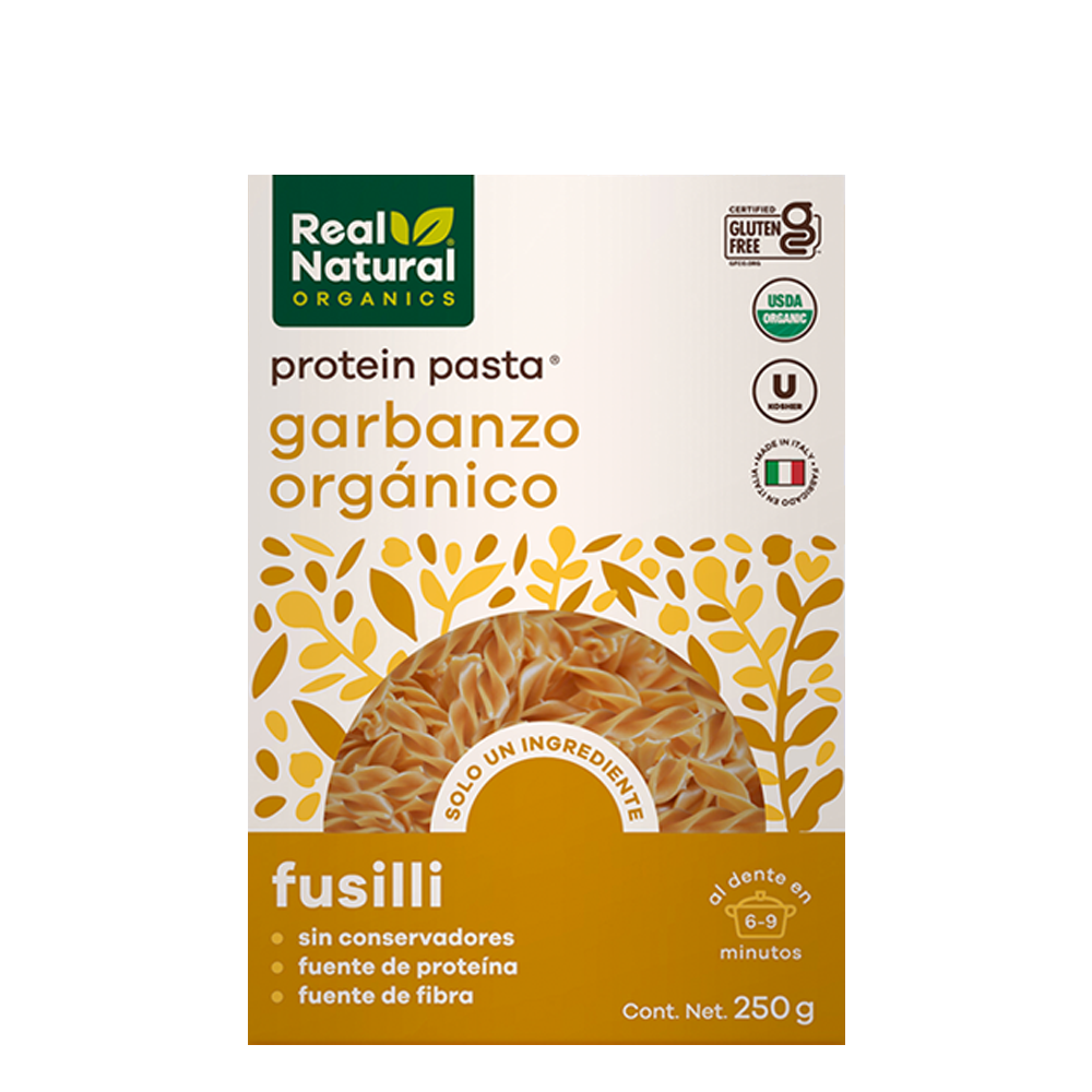 Pasta Fusilli Orgánica de Garbanzo Real Natural Organics 250g