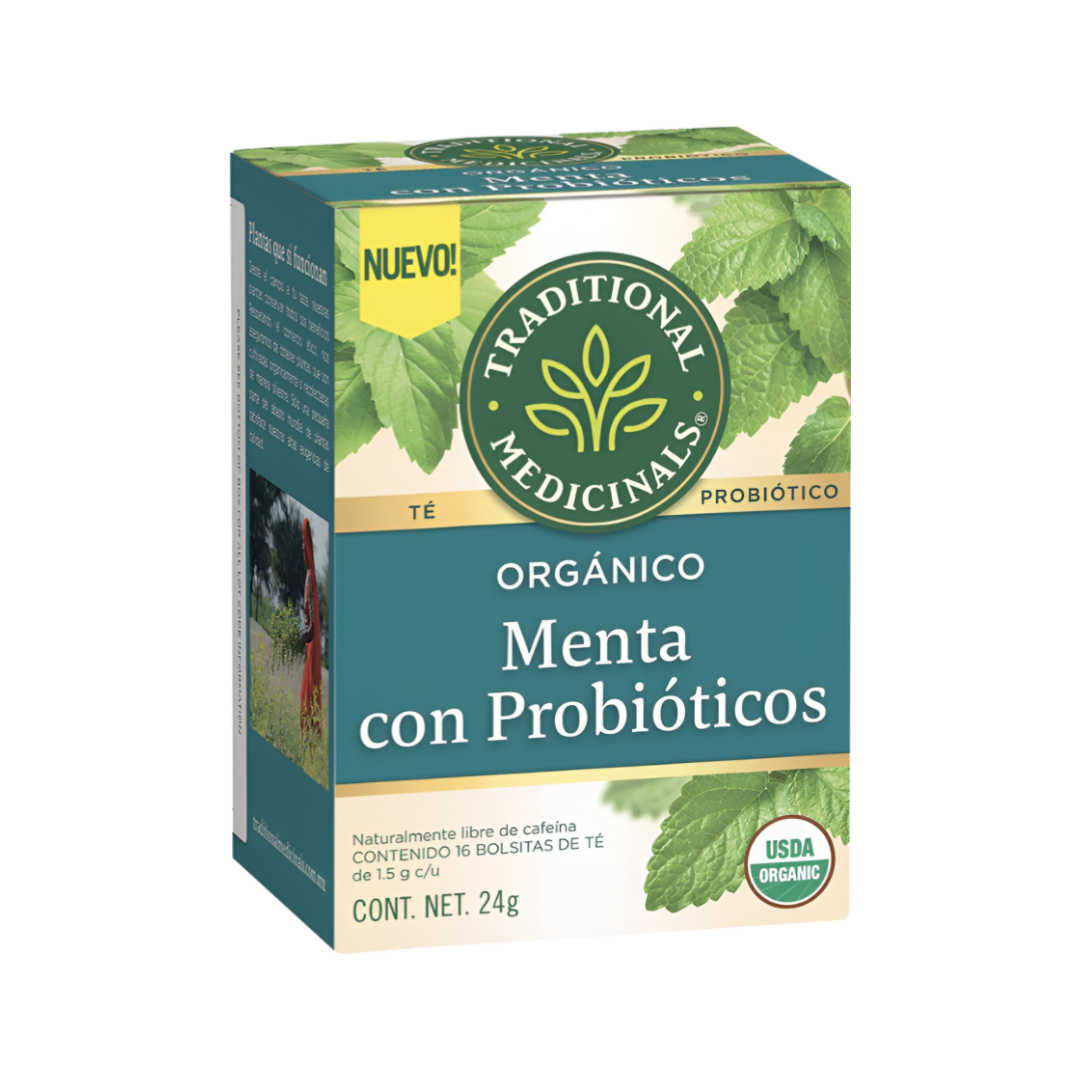 Té Organico Menta Con Probioticos Traditional Medicinals 24g