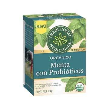 Té Organico Menta Con Probioticos Traditional Medicinals 24g