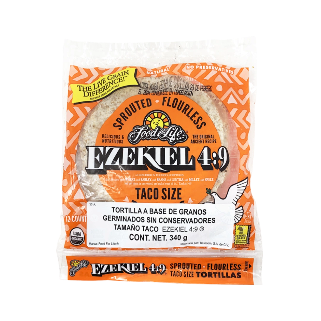 Tortillas Orgánicas de Cereales Germinados sin harina EZEKIEL 4:9 340g