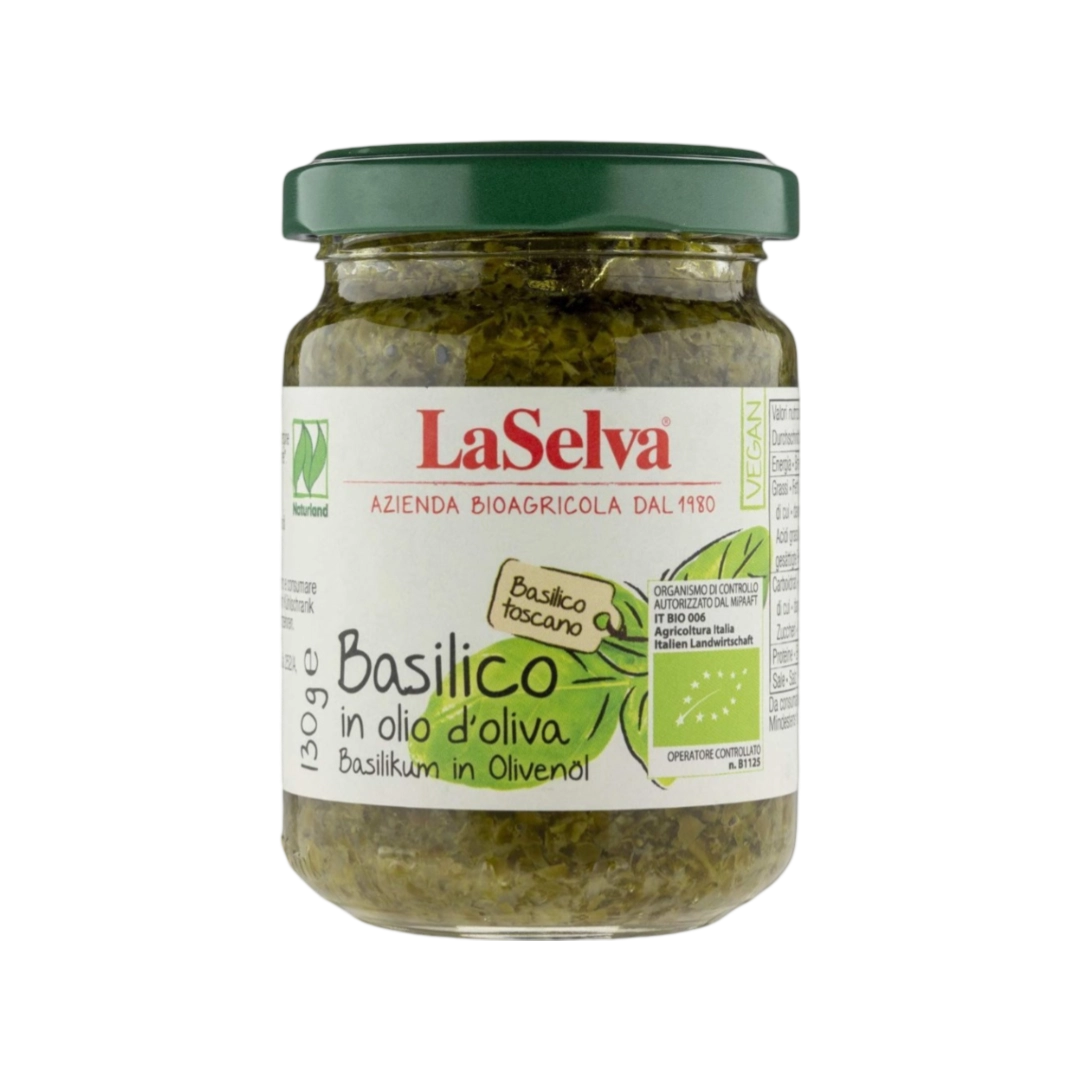 Albahaca en Aceite de Oliva Orgánica LaSelva 130g