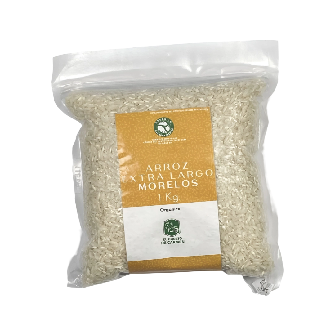 Arroz Blanco Extra Largo Morelos Orgánico El Huerto de Carmen 1kg