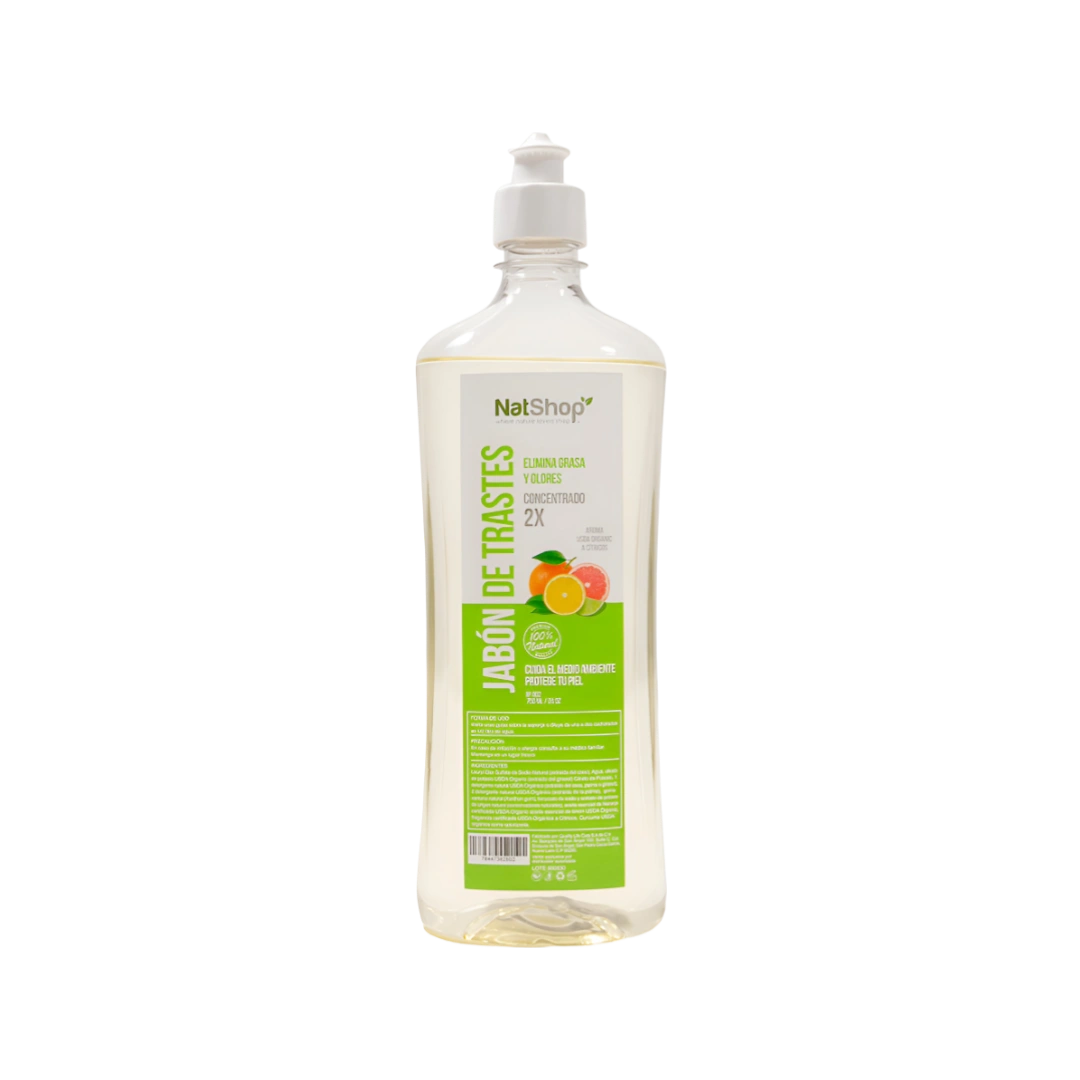 Jabón para Trastes Concentrado Cítricos Orgánicos NatShop 750ml