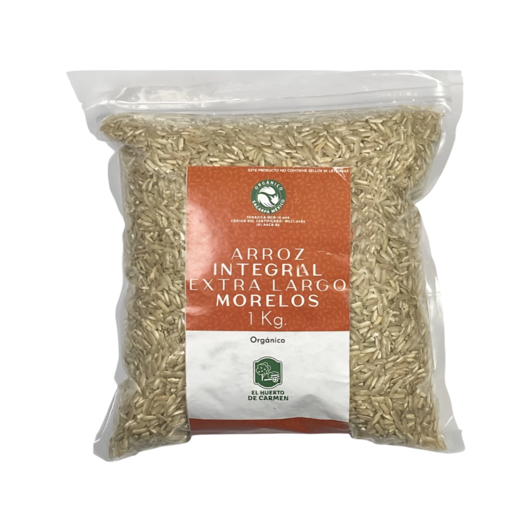 Arroz Integral Extra Largo Morelos Orgánico El Huerto de Carmen 1kg