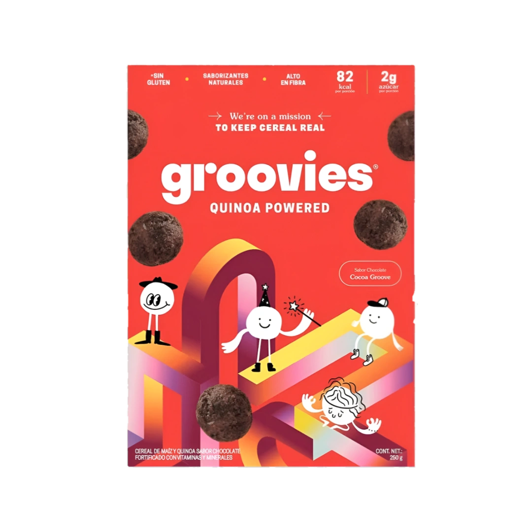 Cereal de Maíz y Quinoa Sabor Chocolate Groovies 250g