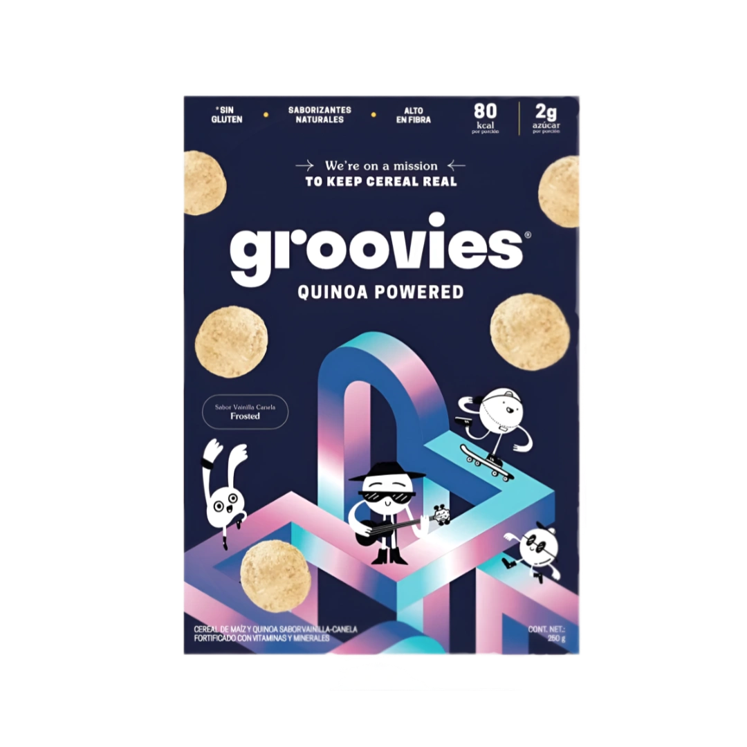 Cereal de Maíz y Quinoa Sabor Vainilla-Canela Groovies 250g