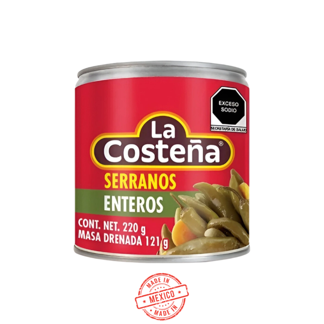 Chile Serrano Entero en Escabeche La Costeña 220g
