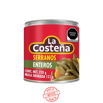 Chile Serrano Entero en Escabeche La Costeña 220g