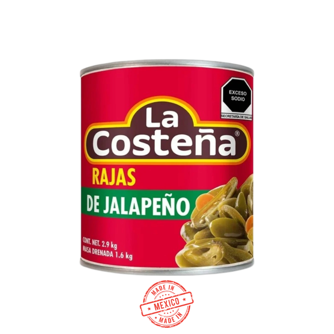 Jalapeños en Rajas en Escabache La Costeña 2.9kg