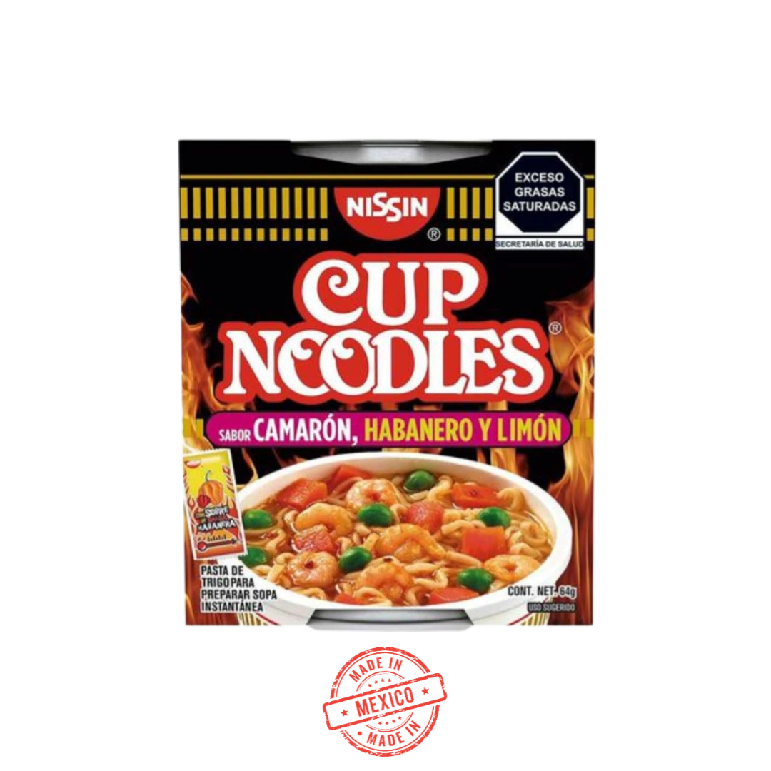 Sopa Instantánea de Camarón, Habanero y Limón Nissin 64g
