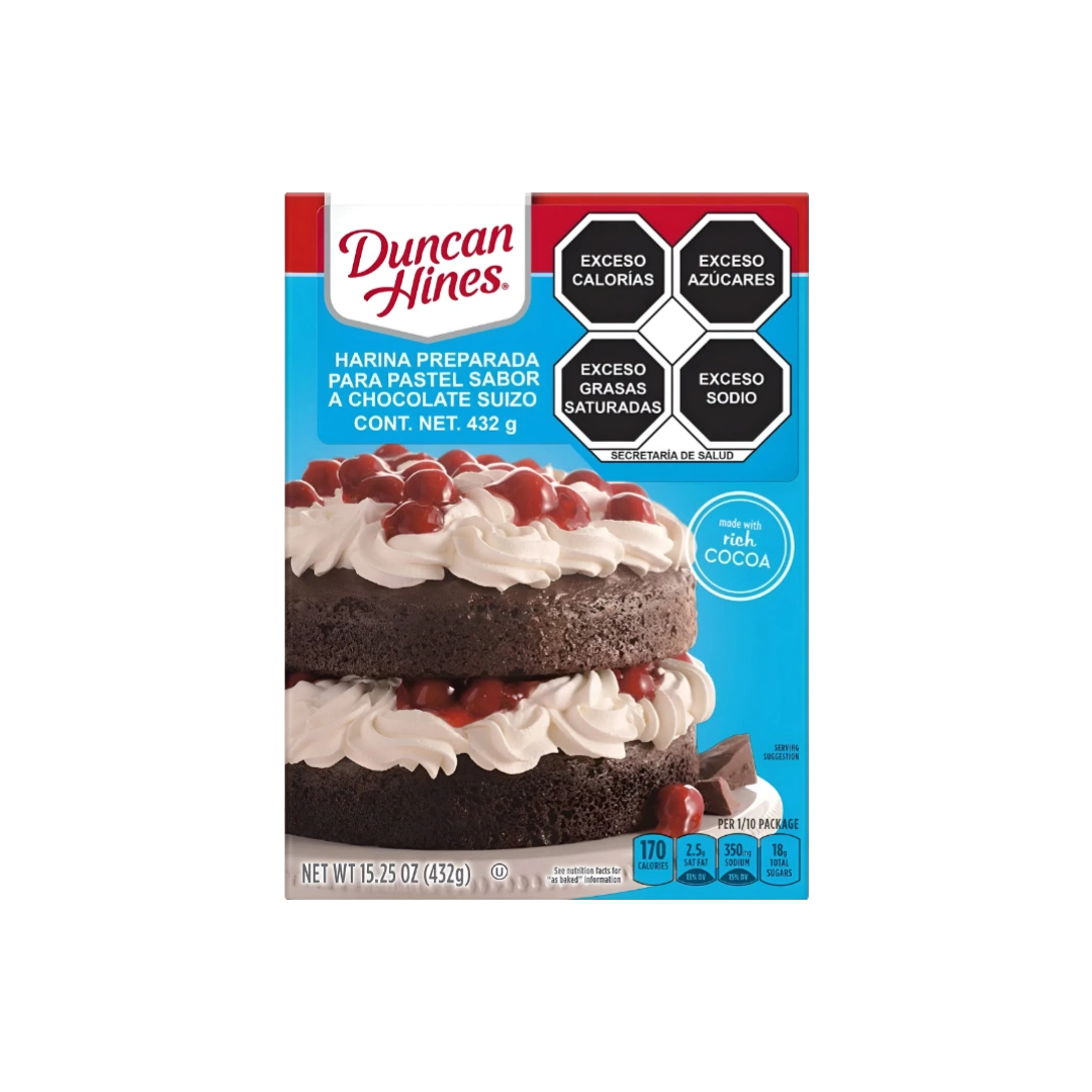 Harina Pastel Chocolate Suizo Duncan Hines 432g