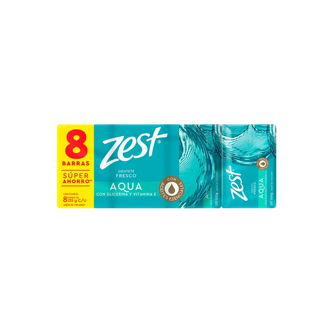 Jabon Aqua Zest Paq c/8 de 135g