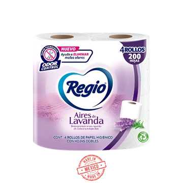Papel Higiénico Aires de Lavanda 4 Rollos Regio