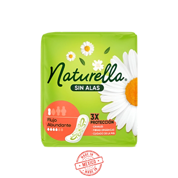 Toalla Femenina sin Alas Flujo Abundante Naturella c/8 pzas