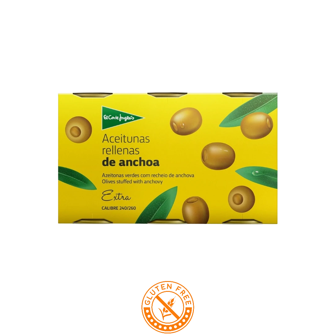 Aceitunas Rellenas de Anchoa El Corte Ingles 240/260