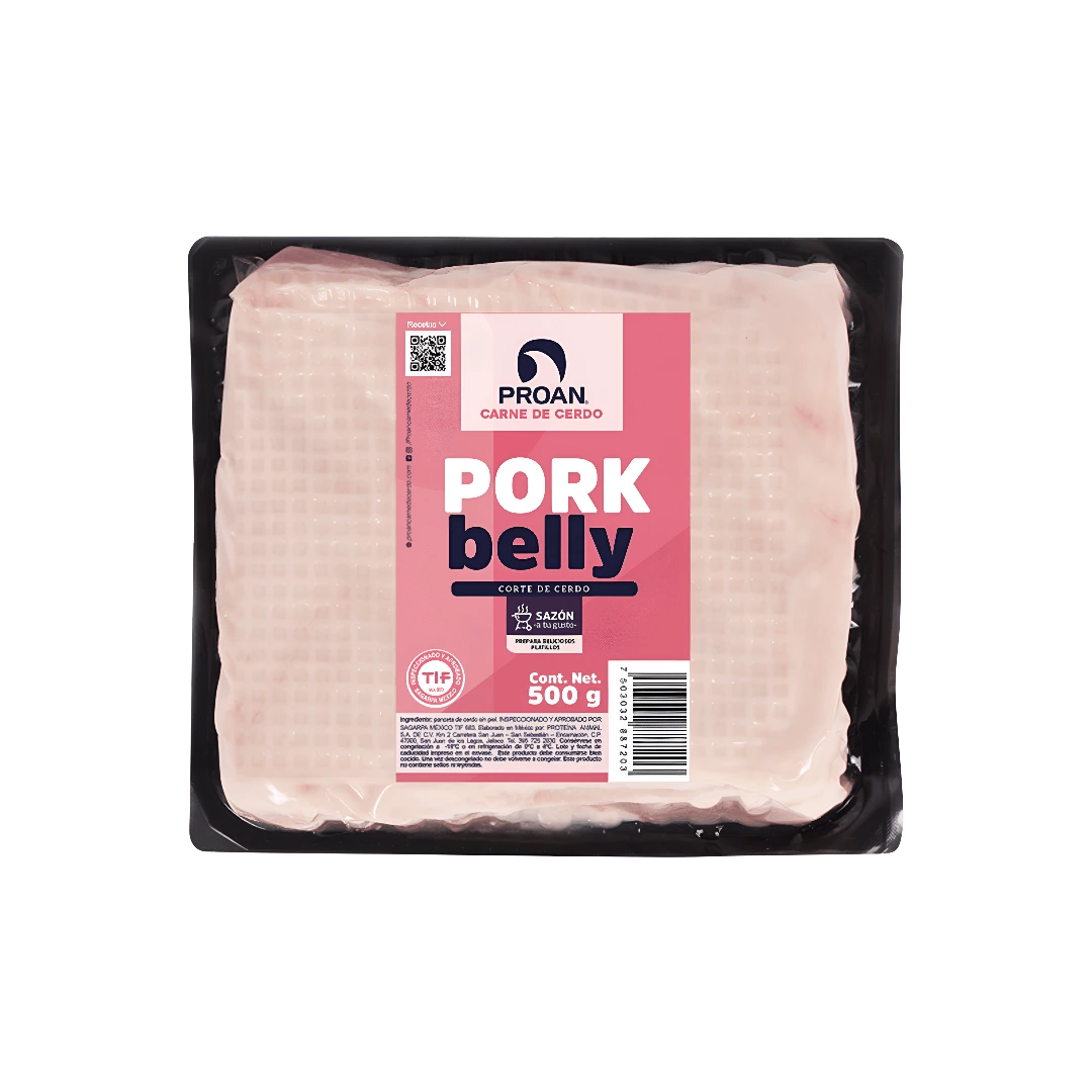 Pork Belly sin Piel Carne de Cerdo Proan 500g