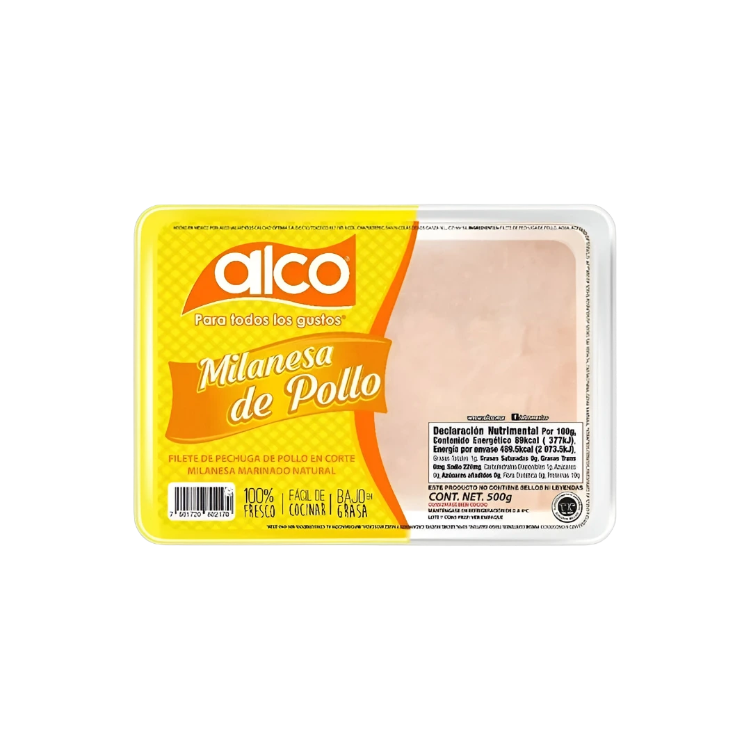Milanesa De Pollo Natural Alco 500g