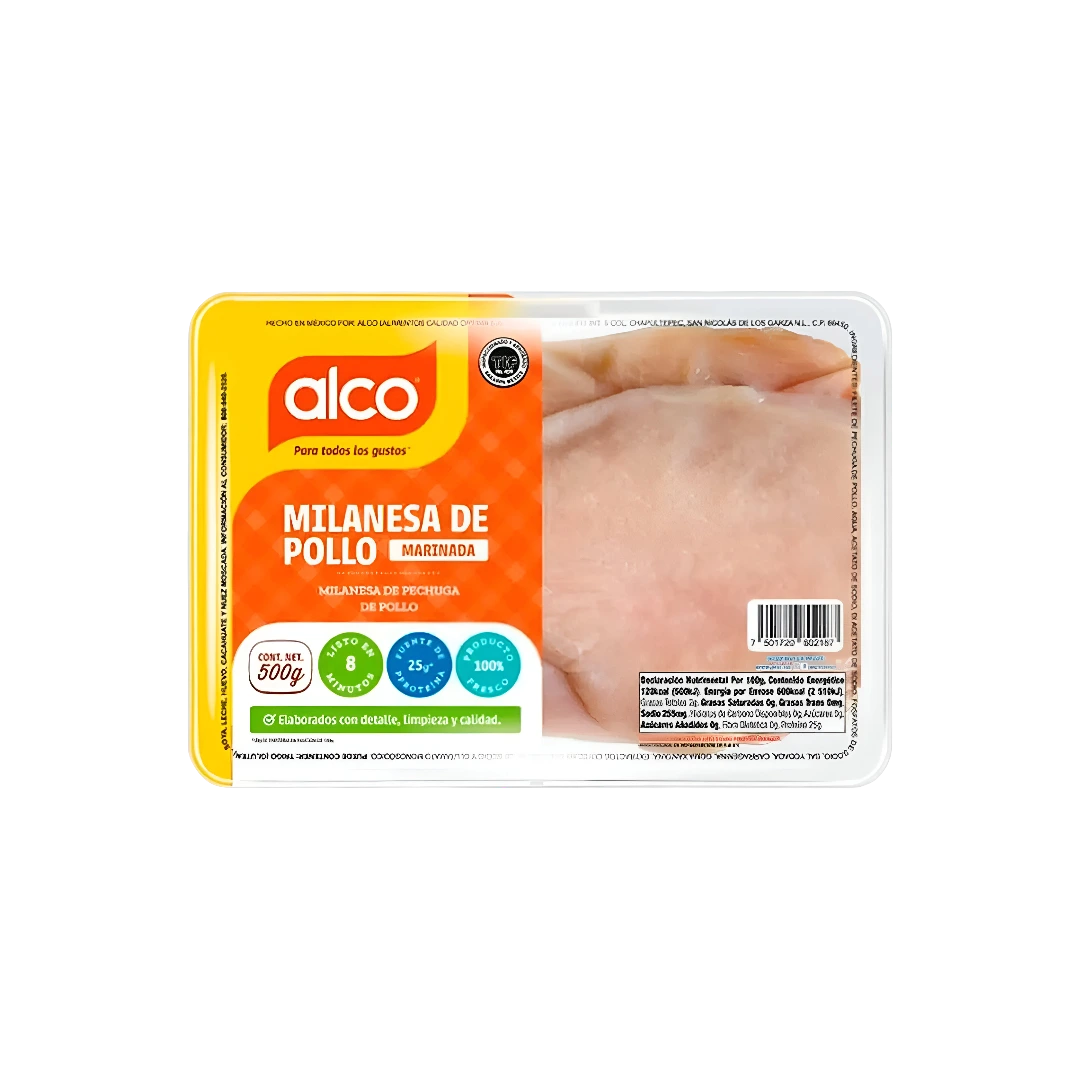 Milanesa De Pollo Marinada Alco 500g