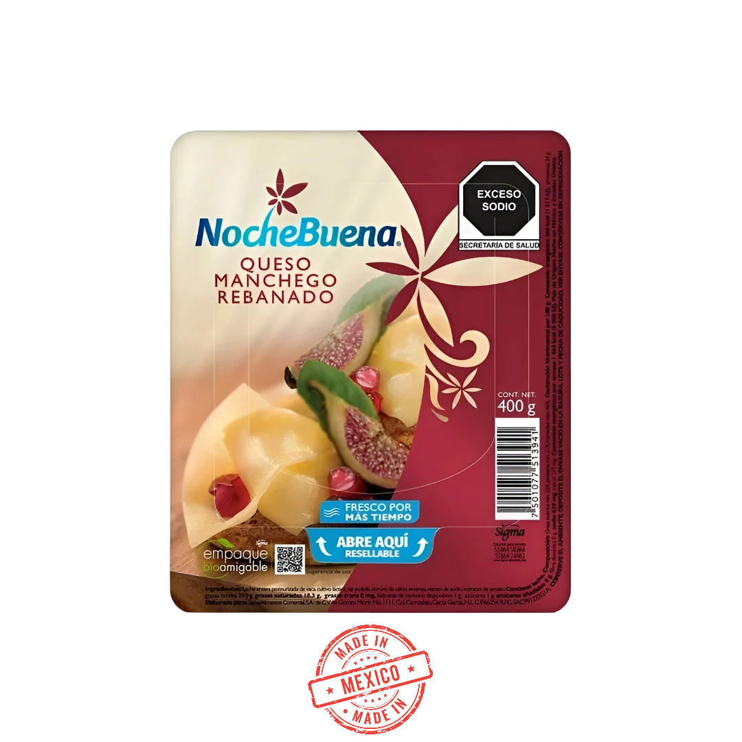 Queso Manchego Rebanado Nochebuena 400g