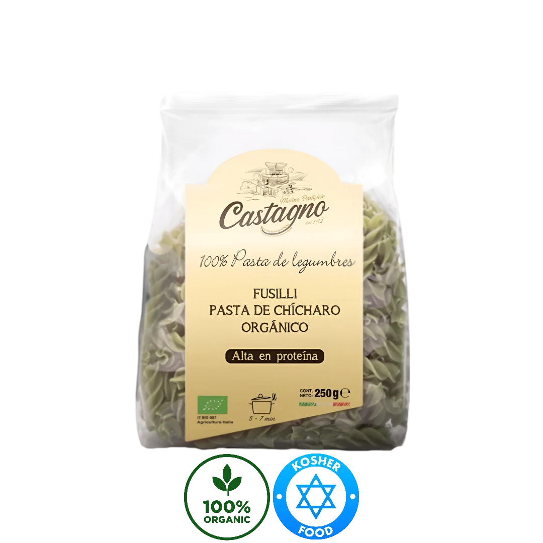 Pasta De Chícharo Fusilli Orgánico Castagno 250g