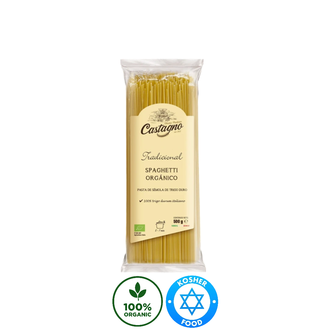 Pasta De Trigo Duro Spaghetti Orgánico Castagno 500g